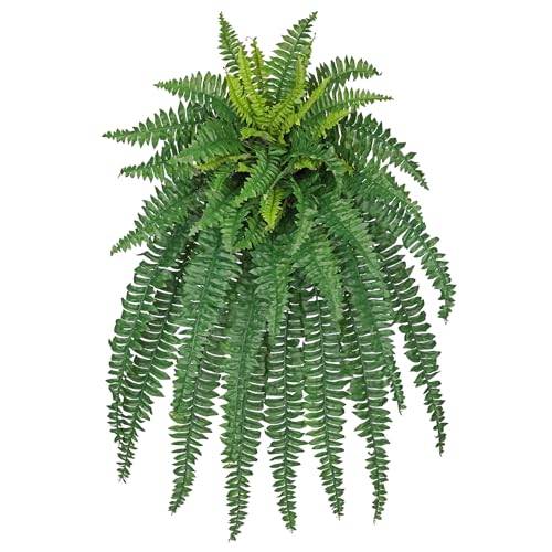 Hollyone Plantes artificielles de fougère pour l'intérieur et l'extérieur, 89 cm de grande fausse fougère de Boston en vert, plante artificielle de...