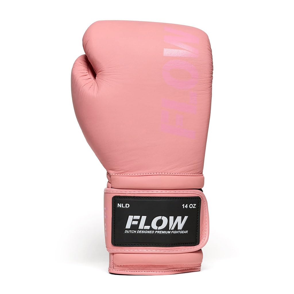 Flow Challenge Rękawice bokserskie z prawdziwej skóry, sparing i trening, Muay Thai, Kickboxing, MMA, sztuki walki, dla mężczyzn i kobiet