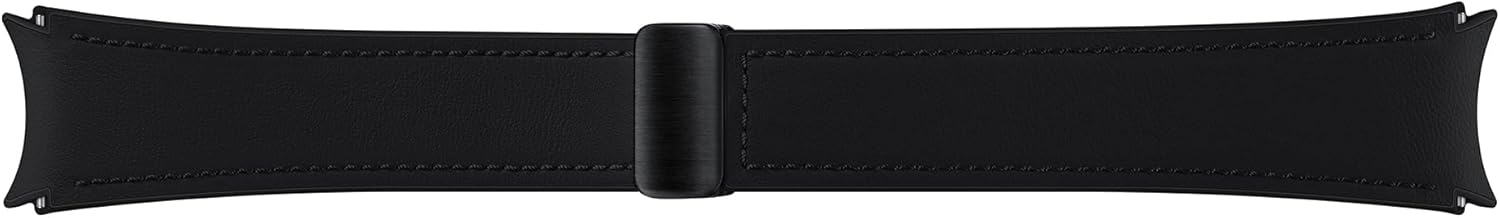 Samsung Galaxy Official D (Import version)-Buckle Hybrid Eco-Leather Band (Wide, M/L) for Galaxy Watch, Black, Black, M/L, strap