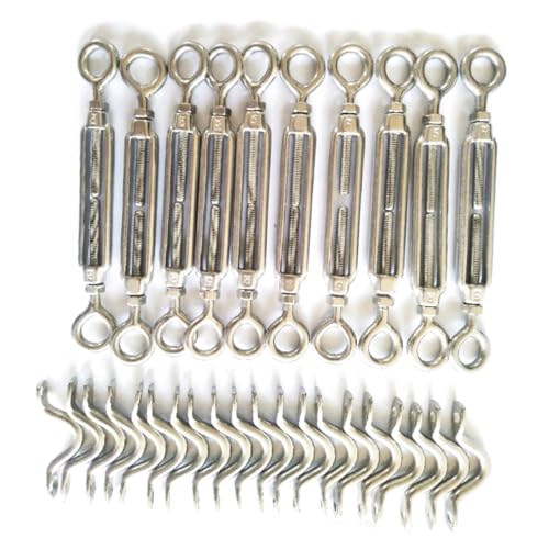 Kit de 110 piezas de tensores de acero inoxidable con ojo para cable, accesorios para tensión de cuerda incluye poleas, correas con ojos y tornillos miniatura 1
