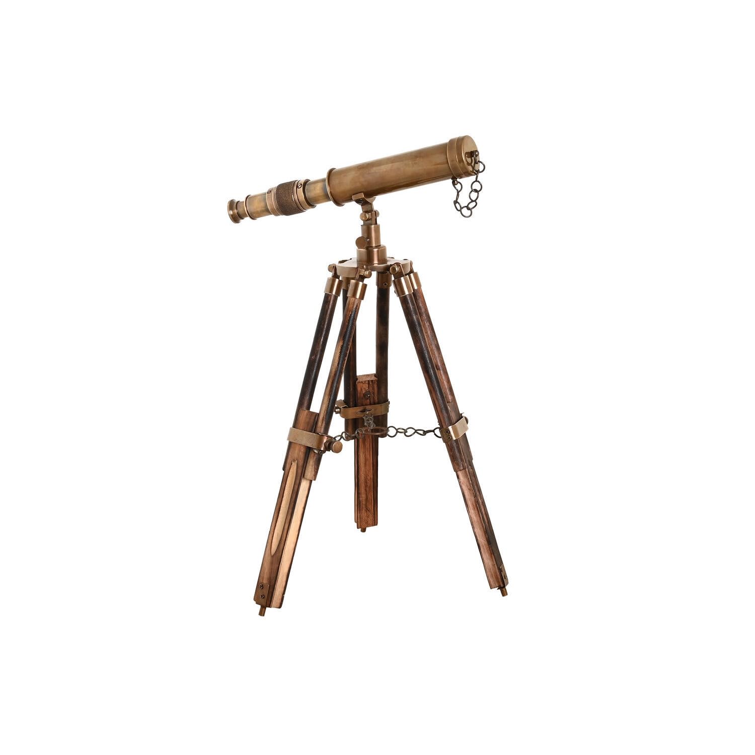 TELESCOPIO LATON MANGO 24X24X40 DESGASTADO MARRON