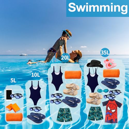 Image of Lightweight Dry Bags Waterproof for Kayaking,5L /10L /20L /35L Roll Top Dry Sack Waterproof Bags for Travel Boating Camping Beach (Blue, 10L)