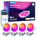 Govee Smart Recessed Lighting 4 Inch, Wi-Fi Bluetooth Direct Connect RGBWW LED Downlight, 65 Scene Mode, Work with Alexa & Google Assistant, LED Recessed Lighting with Junction Box, 850 Lumen, 4 Pack
