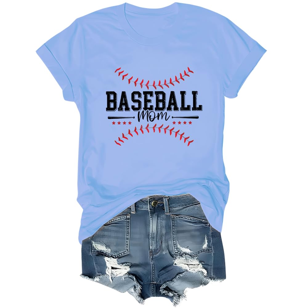 woati Baseball Mom Shirt Baseball Mom Tee Carolina Blue
