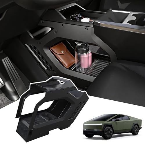 Fiaypoy Center Console Organizer Compatible with Tesla Cybertruck 20232025 Double-Layer Storage Tray Interior Console Storage Solution