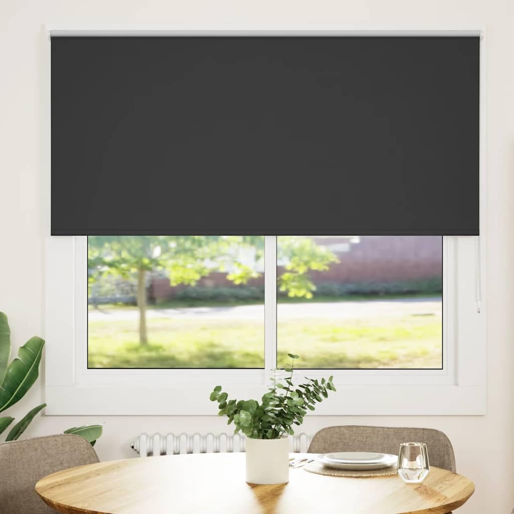 vidaXL Estor Enrollable Opaco Negro 150x150 cm Tela Ancho 146,6 cm