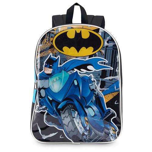 Fast Forward Mochila infantil Batman para meninos – Mochila infantil com alças acolchoadas – Mochila infantil – Mochila pré-escolar confortável – 38 cm