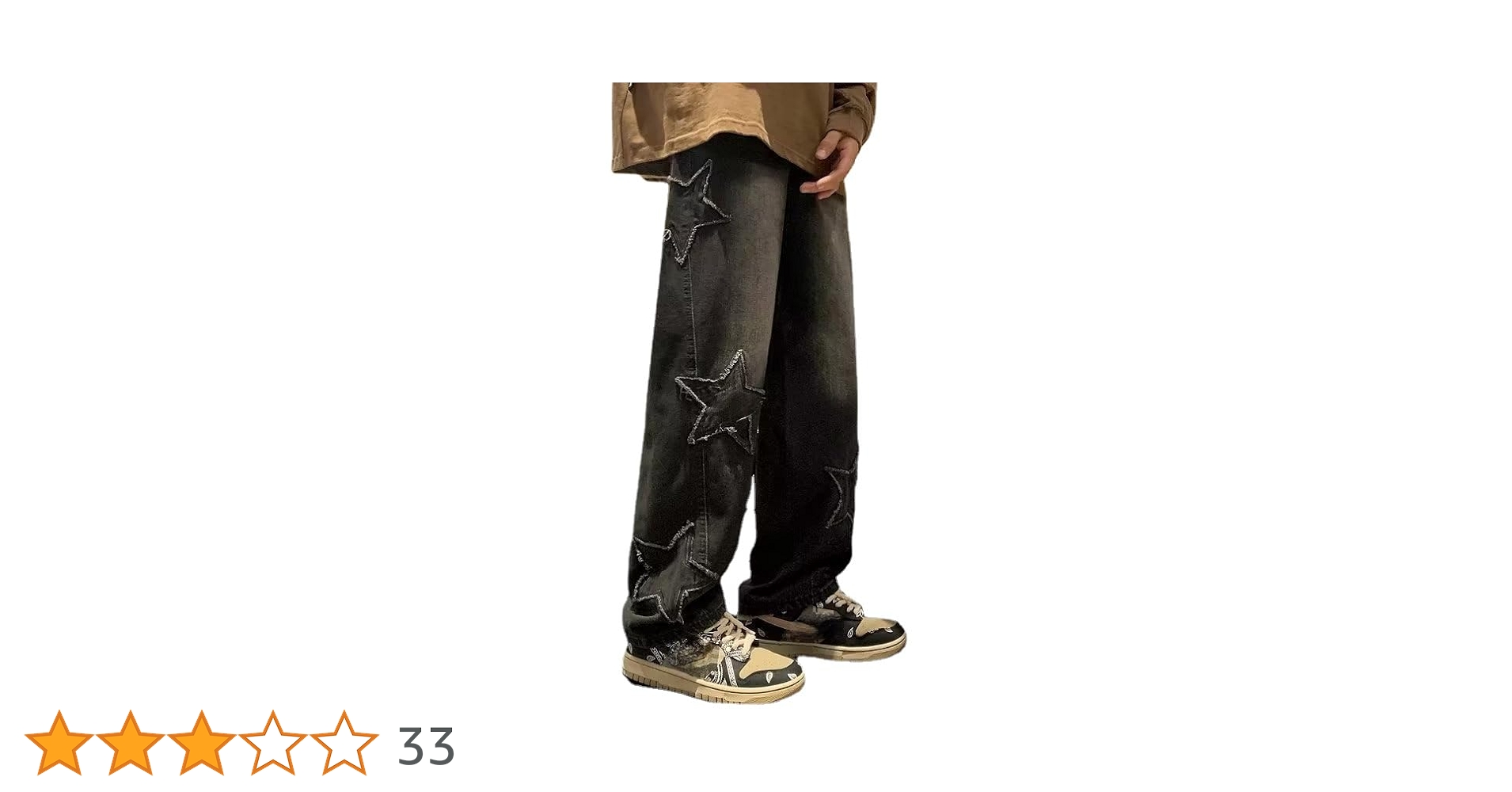 Y2K Baggy Jeans Damskie Fairycore Emo Denim Spodnie Star