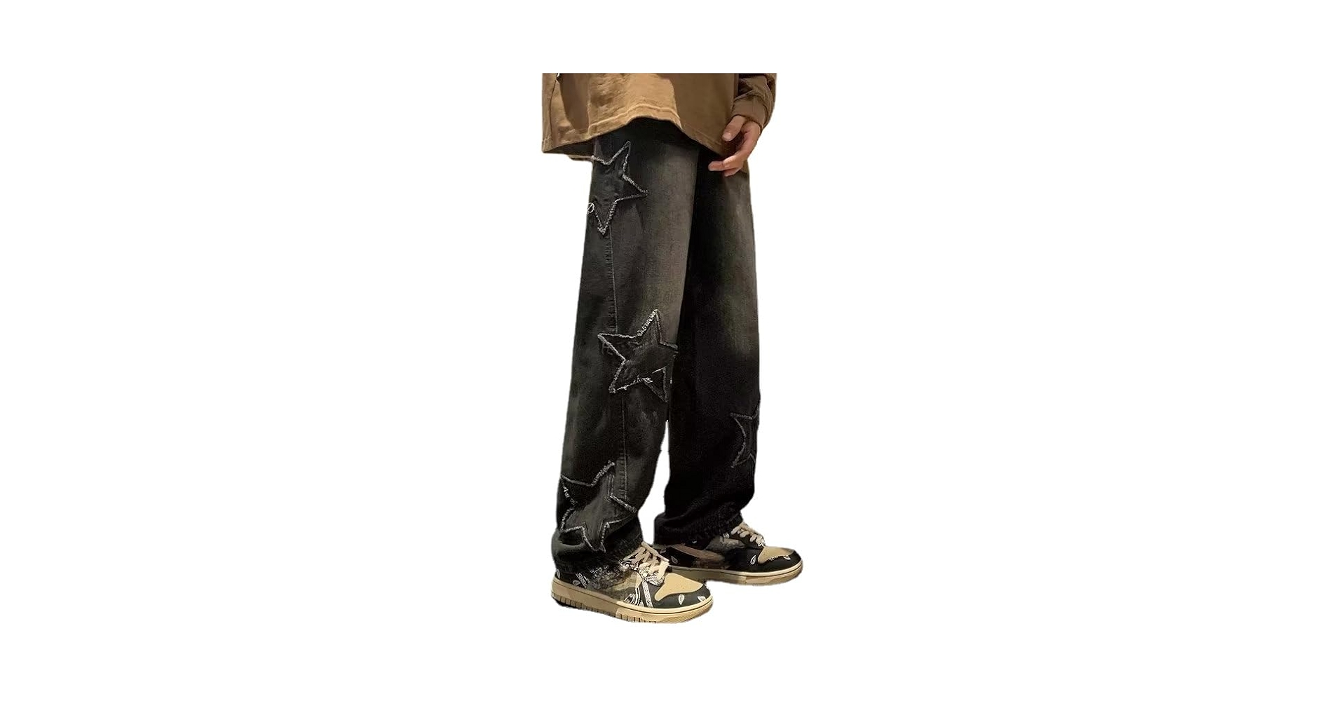 Y2K Baggy Jeans Womens Fairycore Star Patchwork Denim Cargo