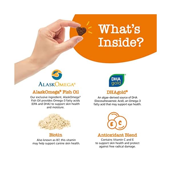 Zesty Paws Skin & Coat Bites for Dogs Fish Oil Soft Chews with