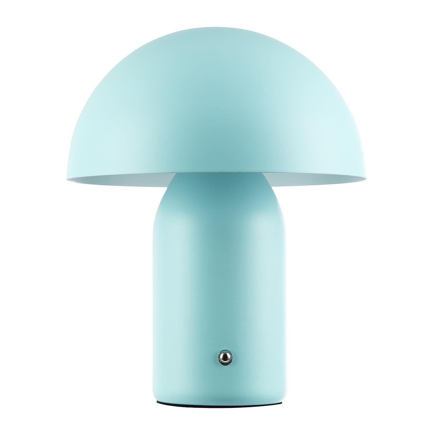 Rackhams White/Light Modern Rechargeable Mushroom Table Lamp In Mat Duck Egg With Touch Dimmer Button