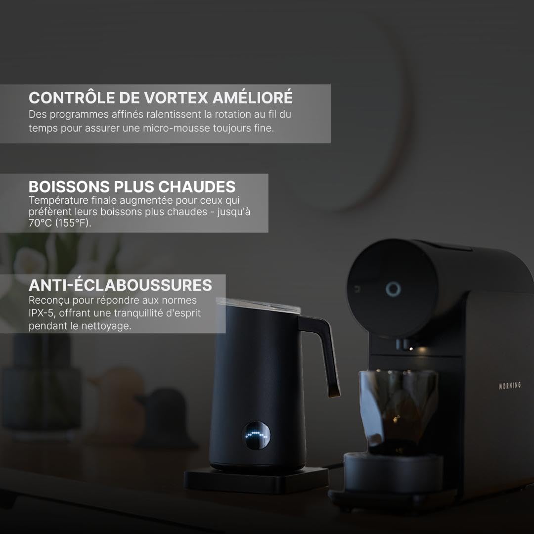 Subminimal NanoFoamer PRO, Mousseur à Lait électrique Mains Libres, Mousse de Lait Professionnelle pour Latte Art, Compatible avec Lait et Alternatives Végétales, Inclut une MasterClass