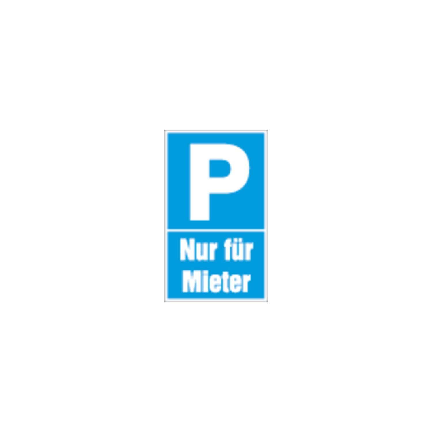 Hinweisschild „Parkplatz – Nur Für Mieter“ – 150x250 Mm, Blau/weiß, Aus Kunststoff