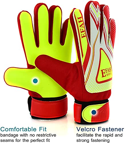image for EFAH SPORTS Soccer Goalie Goalkeeper Gloves for Kids Boys Children Foo