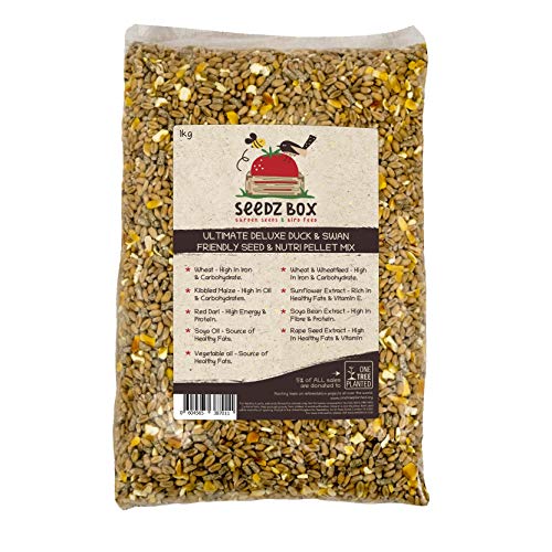 Mélange suprême de grains et de granules nutritives nourriture pour canards, oies et cygnes, SeedzBox Duck Goose & Swan Food, sac de 1 kg