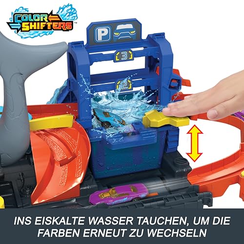 Hot Wheels City Ultra Hai Waschanlage und Color Reveal Fahrzeug – Ansicht 6
