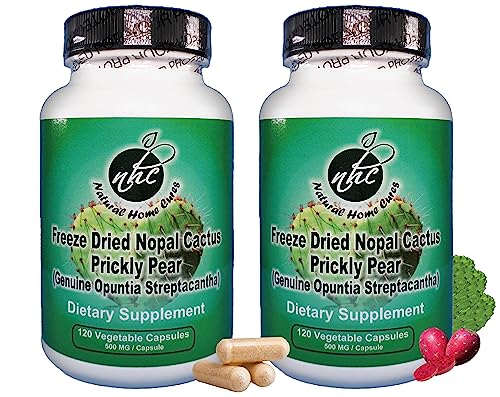 Natural Home Cures Nopal Cactus Capsules - Freeze Dried Prickly