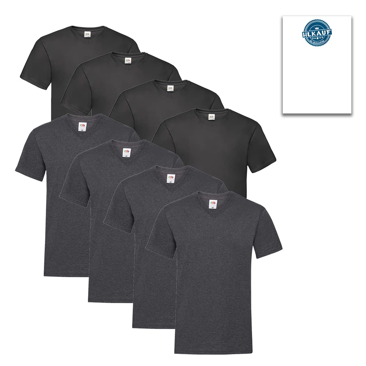 Fruit of the Loom T Shirts V-Neck M L XL XXL V-Ausschnitt 100% Baumwolle 8er Pack
