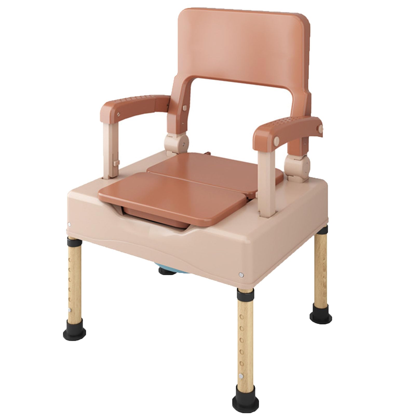 Commode Chair for Disabled Height Adjustable Comfortable, Commode Toilet Chair for Elderly Lightweight Easy to Clean Non Slip Waterproof, Bedside Commodes Durable Stability Sturdy