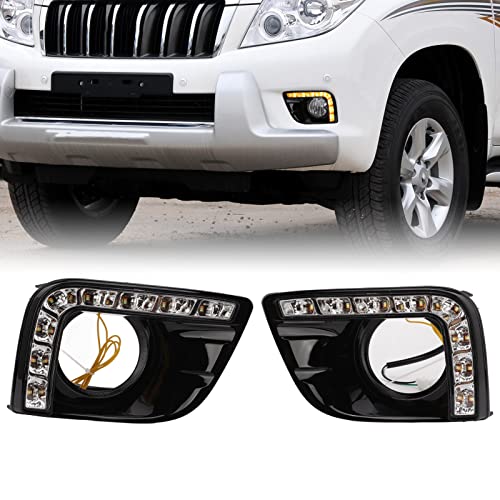 Luzes diurnas DRL para carro, 1 conjunto de luzes diurnas DRL para carro farol de neblina LED 3 core