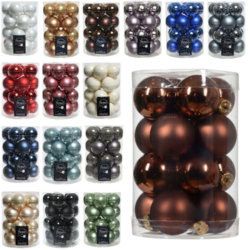 LS-LebenStil 18-20 Glas Weihnachtskugeln 6cm Braun - Espresso...