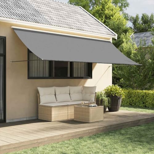 Auvent rétractable manuel 350x150 cm anthracite pour terrasse et balcon