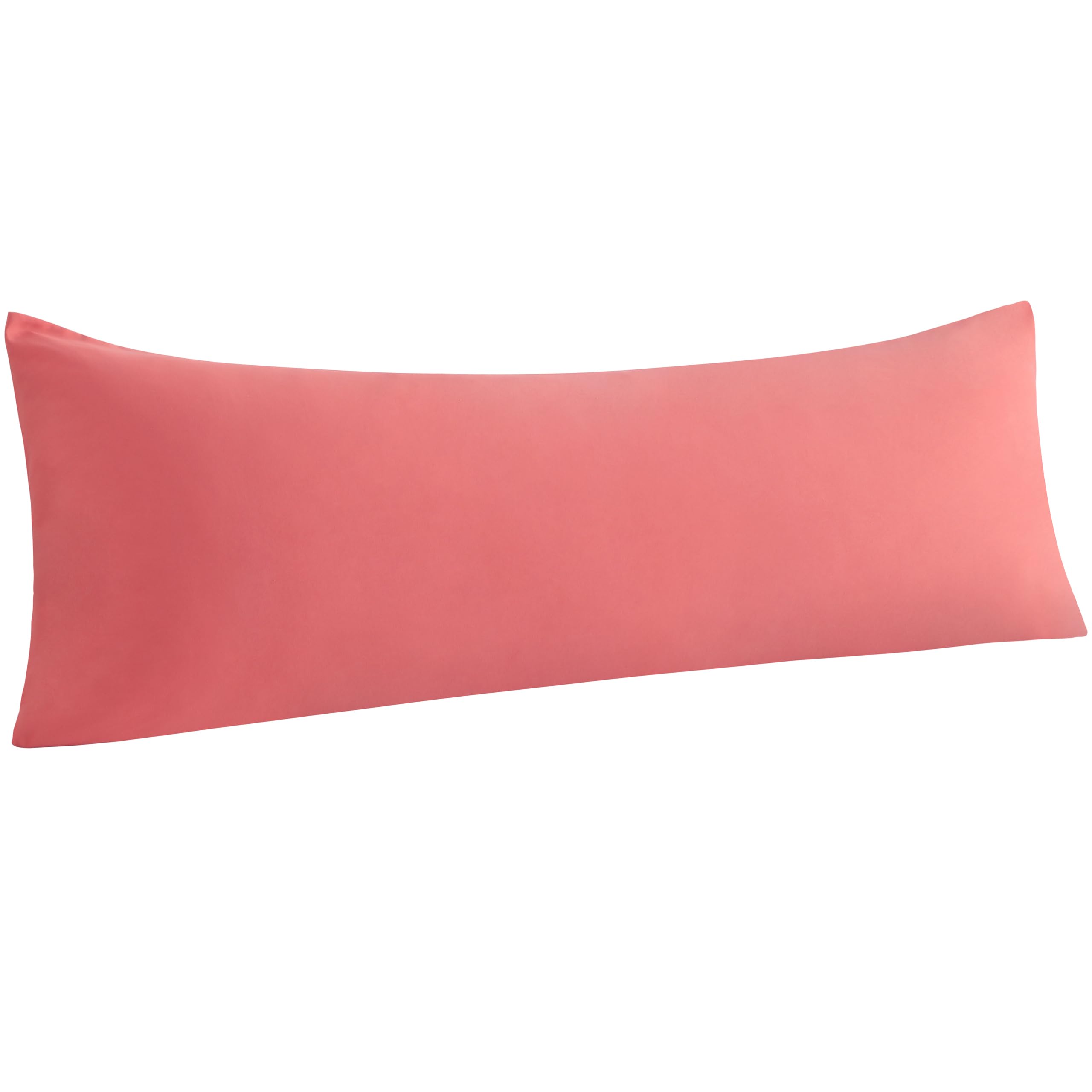 NTBAY Body Pillowcase - Brushed Microfiber 20x54 Pillowcase - Soft, Wrinkle-Free, Fade-Resistant, Stain-Resistant, Coral Pink Body Pillow Cover with Envelope Closure - 20x54 Inches, Coral Pink
