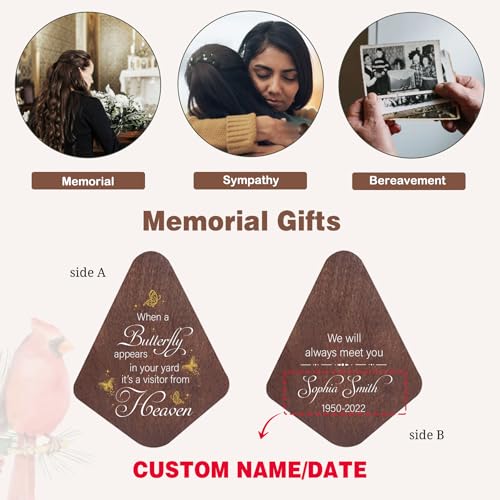 Image of Personalized Sympathy Wind Chimes, Sympathy Gifts for Loss of a Loved One, Wind Chimes Customized Memory Words for Loss of Loved Person, Bereavement /Condolence /Memorial Gift for Loss