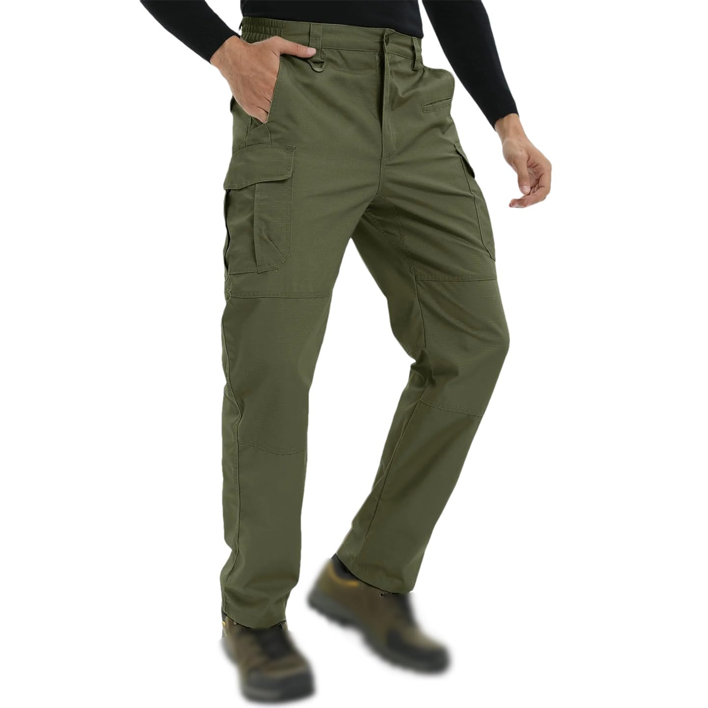 Mens Outdoor Hiking Pants Multi-Pockets Cargo Work Pants Sports Casual Pants EN8 M