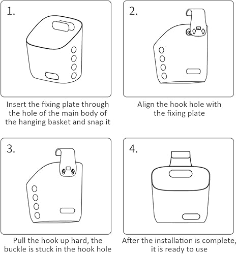 Miniatura 5 de Kelendle Cesta de plástico colgante con ganchos, 3 unidades, cesta colgante para ducha de baño, con agujeros de drenaje, almacenamiento de cocina,
