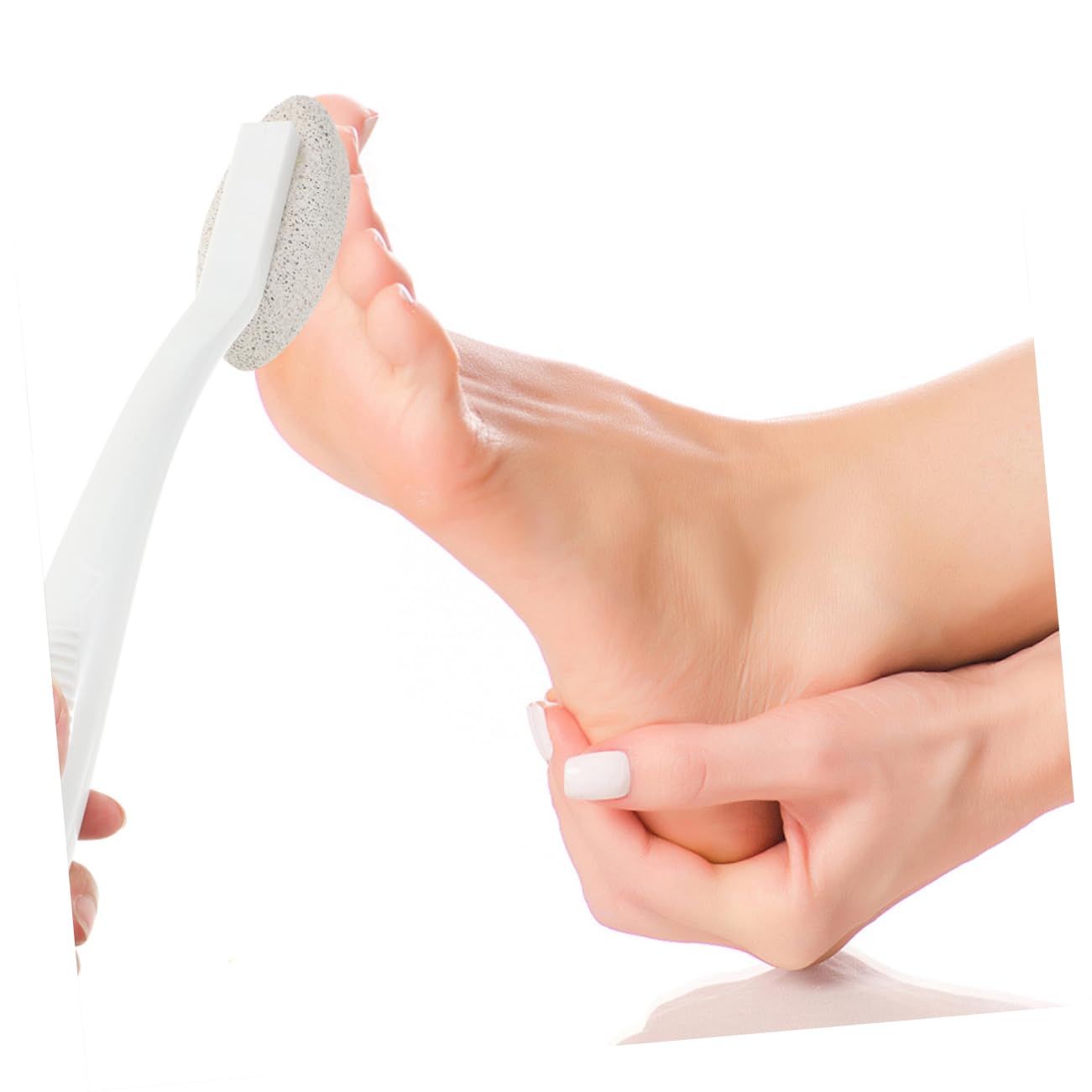 Healvian 2pezzi Pietra Pomice per Piedi Manico, Rimuovi Calli e Duroni, Esfoliazione Delicata per Tutti i Tipi di Pelle, Bianco