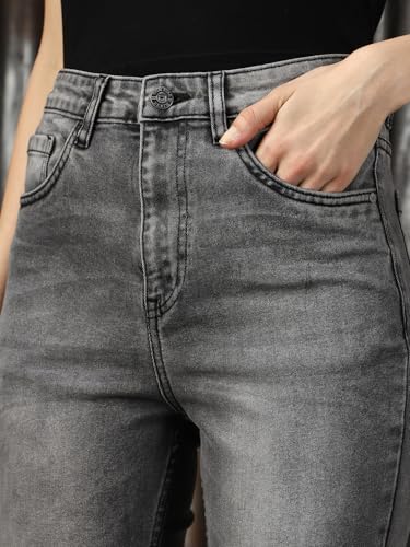 Image of High Star Women Cotton Washed Skinny Fit High-Rise Jeans