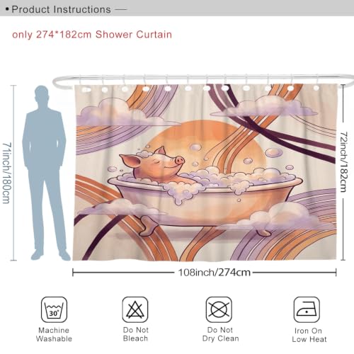 Rideau de douche grand format 274 x 183 cm polyester pour hôtel