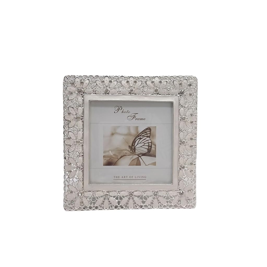 Picture Frames, Silver Metal Photo Frame, Soft Decoration, Table, Decorative(5 * 7inches)