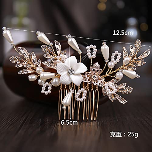 Accesorios para el cabello de boda con flores de cristal y enredaderas de perlas 7