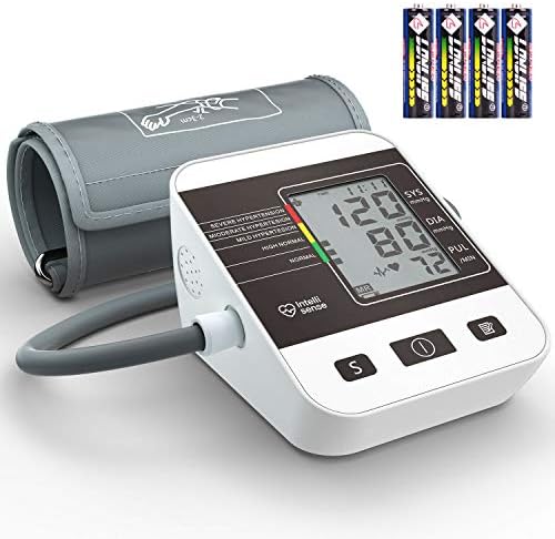 ZIIDII Digital Blood Pressure Monitor with Cuff, Upper Arm Automatic Blood Pressure Monitor and Heart Rate Pulse, Memory for up to 2 Users - Battery Included
