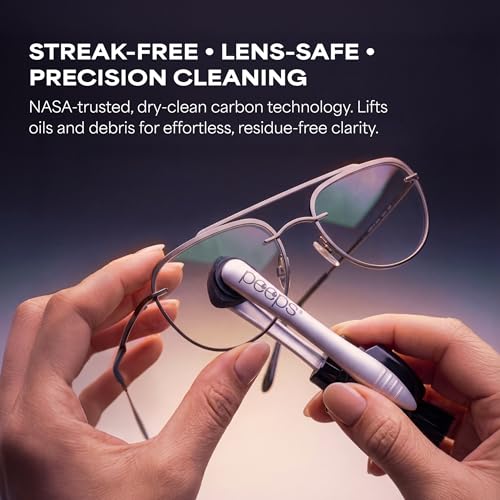 Image of Peeps Glasses Cleaner - for Eyeglasses, Reading Glasses, and More - Lens Cleaner with Carbon Microfiber Tech-Electroplated Silver-1 Count (Pack of 1)
