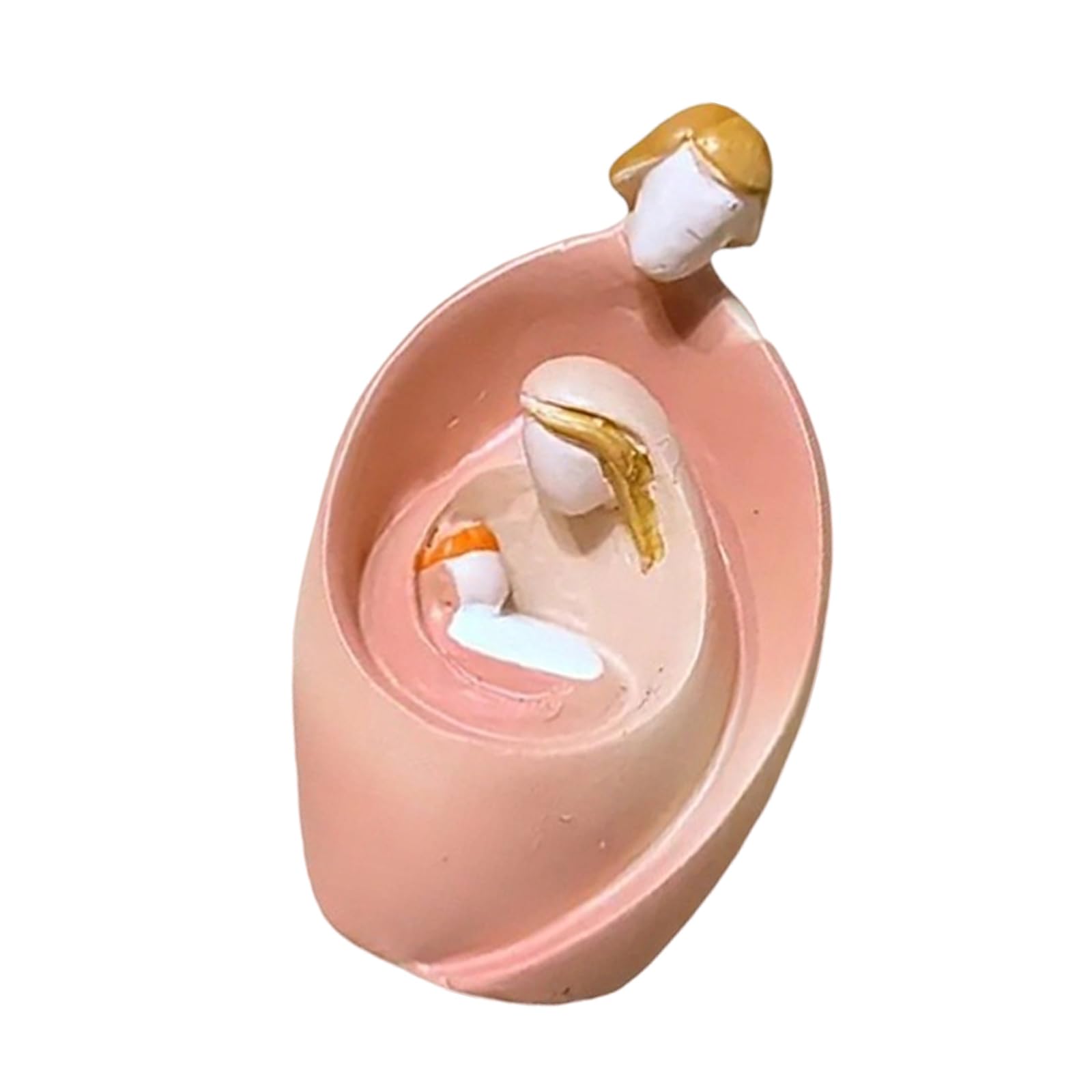 Buxuaaaa Abstract Nativity Scene Holy Family Resins Figurine Flat Bottom Base Collectible Ornament for Holiday Tabletop Decors Religious Home Decors