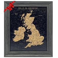 Splosh UK & Ireland Travel Map Pin Board – Framed Cork Board with Pins – The Perfect Birthday or Mother