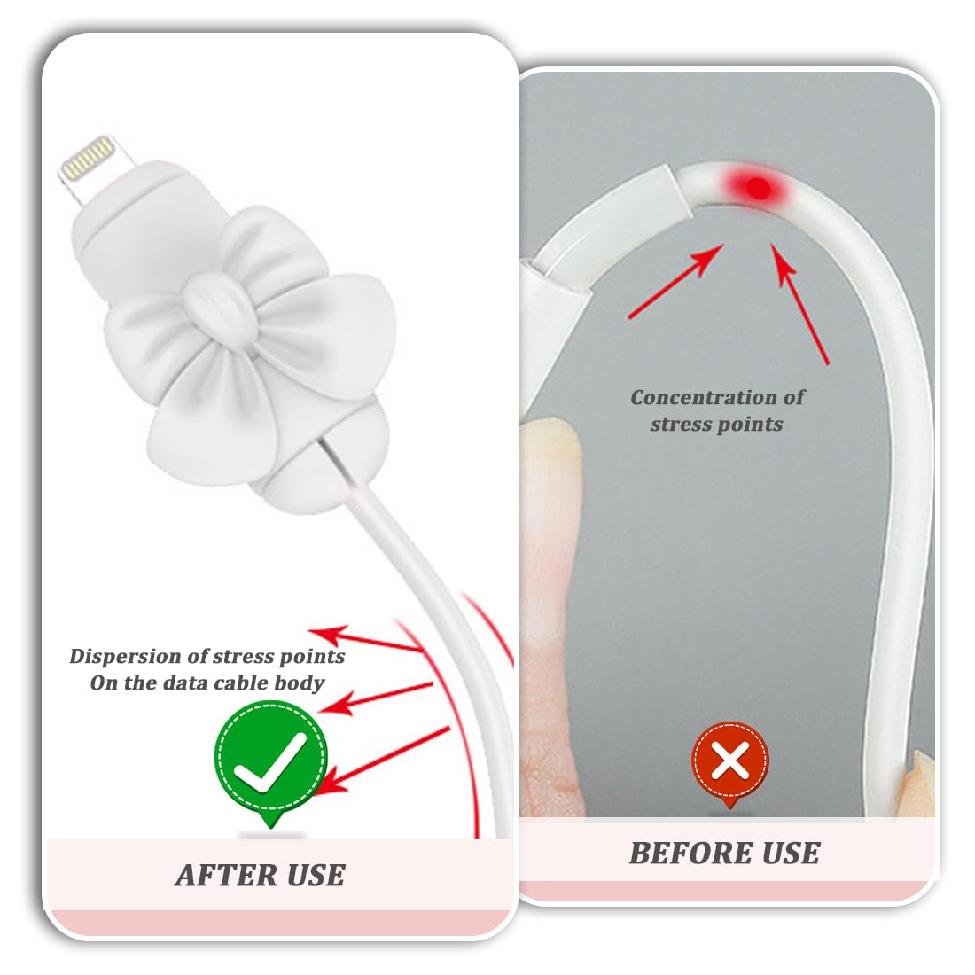 Salvacavi per Caricabatterie, 2 Paia Cable Protector,Copertura Protettiva per Cavi, Salvacavo per Caricabatterie, Flessibile Silicone Micro USB Protector