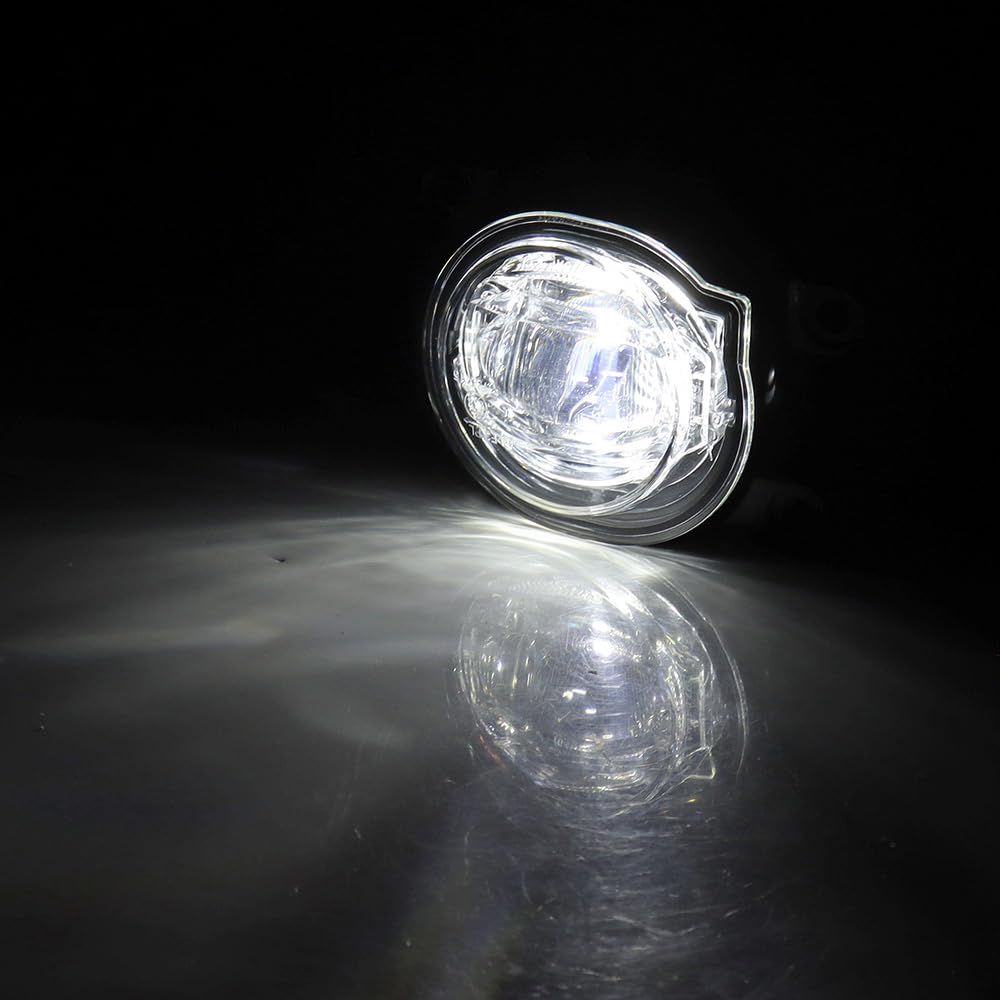 amopacorp Front Bumper Fog Light Assembly Kit Fits for 2024 2025 Toyota Grand Highlander XLE Limited Platinum Hybrid 81211-52140 81221-52120 LED Lamp w/Brackets, Wire Harness, Bezels & Power Switch