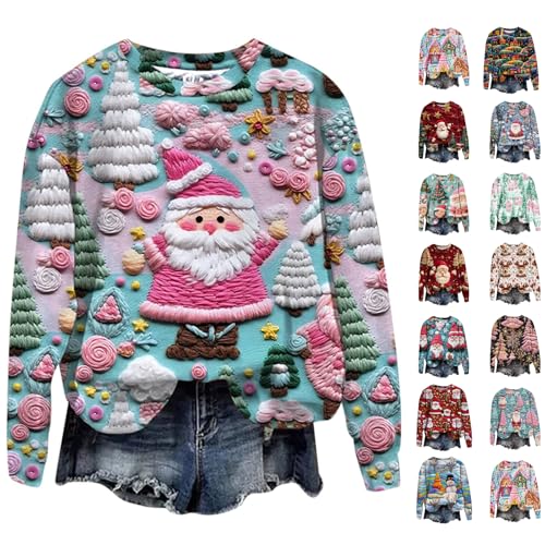 Weihnachtspullover.Winter Oversized Warme Vintage Weihnachten Pullover...