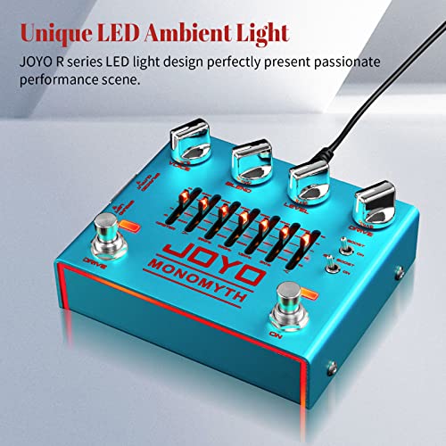 Image of JOYO Bass Preamp & DI Guitar Pedal, 6-Band Graphic EQ with Blend /Voice /Drive Control, Treble & Gain Boost, XLR DI Out & Cab Sim, Bypass (MONOMYTH R-26)