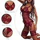 AUYAO Dessous-Sets für Damen Spitze Body Bodysuit Teddy Mesh Unterwäsche Teddy Babydolls Dessous mit Oberschenkel Strumpfband Ohne Strümpfe Verstellbar V-Ausschnitt Reizwäsche Strapsen Set (Rotwein,L)