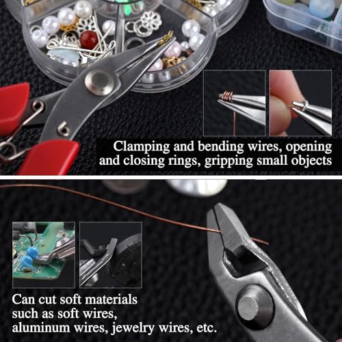 SPEEDWOX 2 Pack Mini Long Short Nose Pliers - 4.5 inch, Flush Cutter, Diagonal Oblique Cutter, Steel Wire Cutters - Image 2