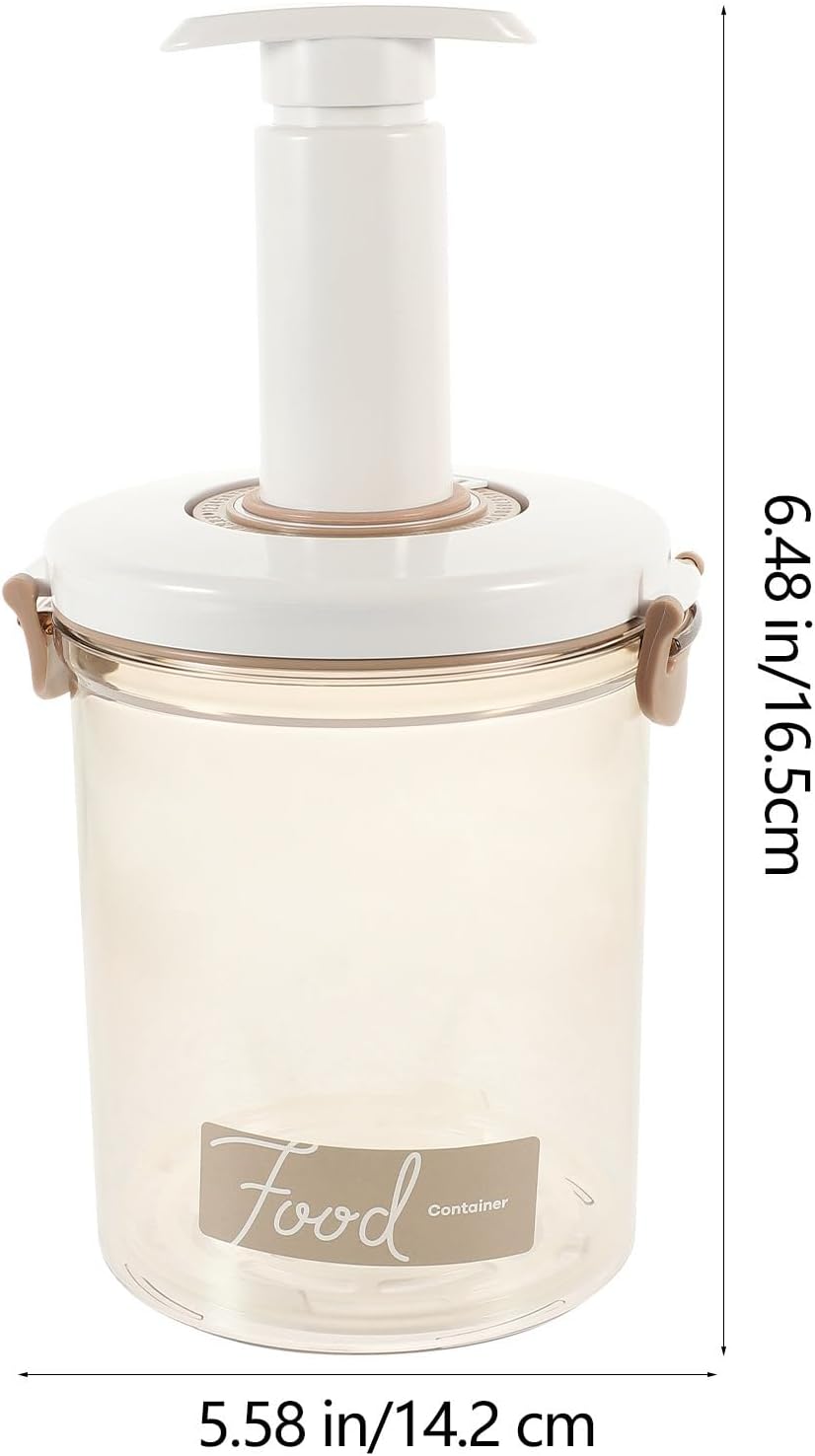 Amosfun Vacuum Seal Container Food Storage Box with Hand Pump 6.49X5.59X5.59In Airtight Vacuum Sealed Container for Kitchen Pantry Refrigerator Food Freshness Preservation