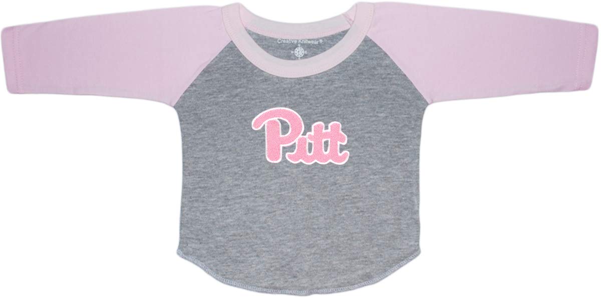 Pittsburgh Panthers Baby and Toddler 2-Tone Raglan Baseball Shirt Pink