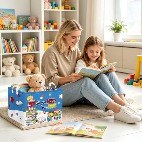 Image of Clastyle Large Reading Corner School Classroom Book Basket Toy Nursery Bin