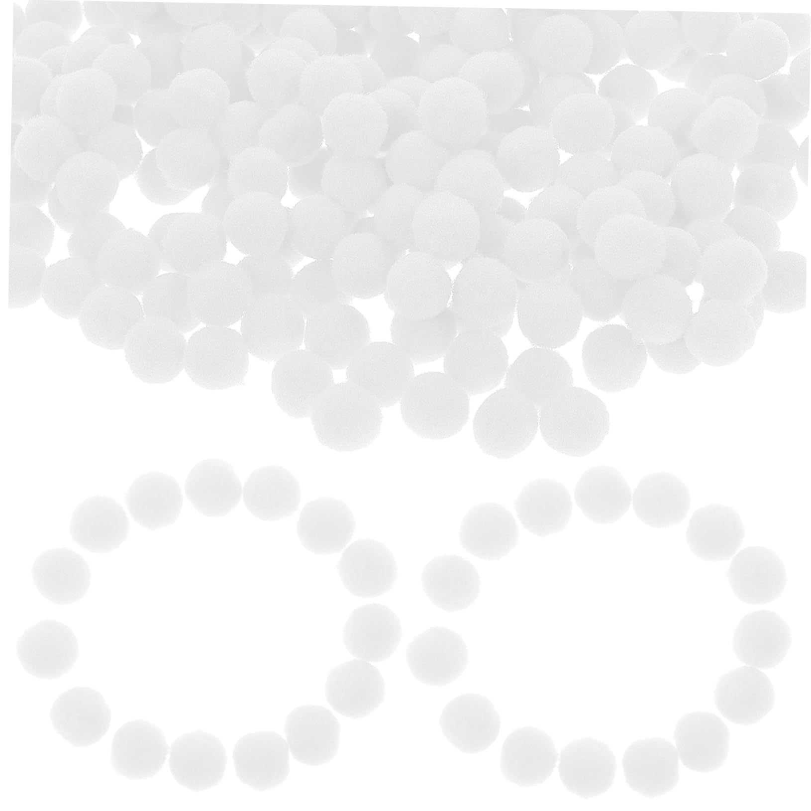HOMSFOU 500 Stück Weißer Pompon Bälle für DIY Bastelprojekte Flauschige Bastelzubehör für Kleidung Kunstwerke und Haarschmuck Pompoms zum Basteln von Dekorationen