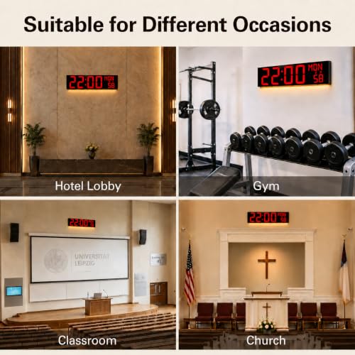 Image of JALL 30 inch Extra Large Digital Wall Clock, Giant LED Display with Remote Control, Digital Clock with Jumbo Numbers, Countdown Timer for Gym, Office, Living Room, Classroom, Home Decor, Warehouse